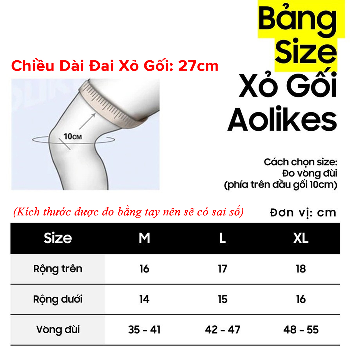 Mô tả Bó Gối Đai Bảo Vệ Đầu Gối, Khớp Gối Đàn Hồi Đa Chiều Thể Dục, Chạy Bộ, Đạp Xe, Bóng Đá  AL7718 Chính Hãng Aolikes - 3