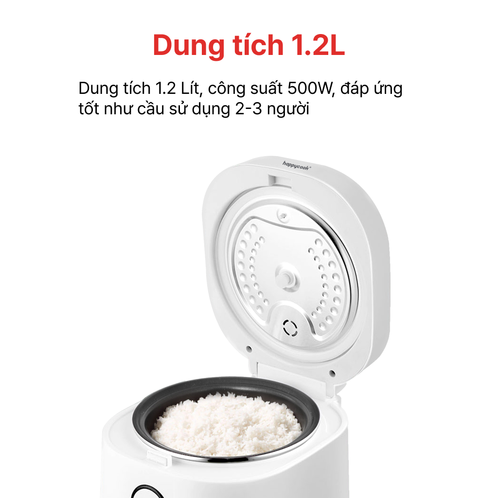 Mô tả Nồi cơm điện tử 1.2L HAPPYCOOK, HDC-WNB120W - 2