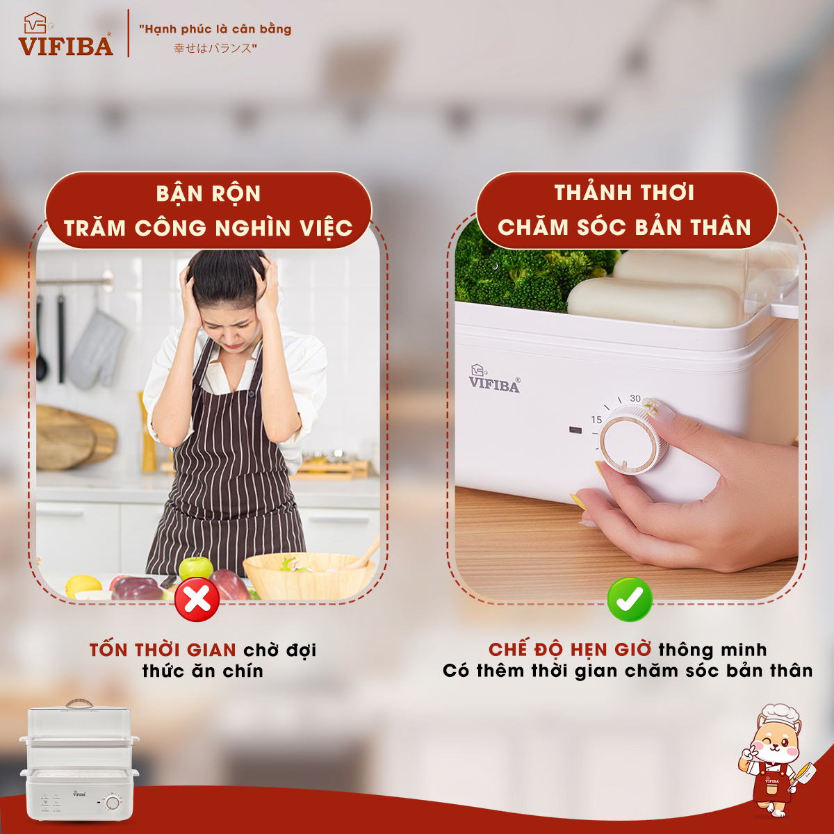 Mô tả NỒI HẤP THUỶ NHIỆT YOSHI VIFIBA - HẤP HẸN GIỜ - DUNG TÍCH 10L, Hấp Gà Nguyên Con 3kg - 4