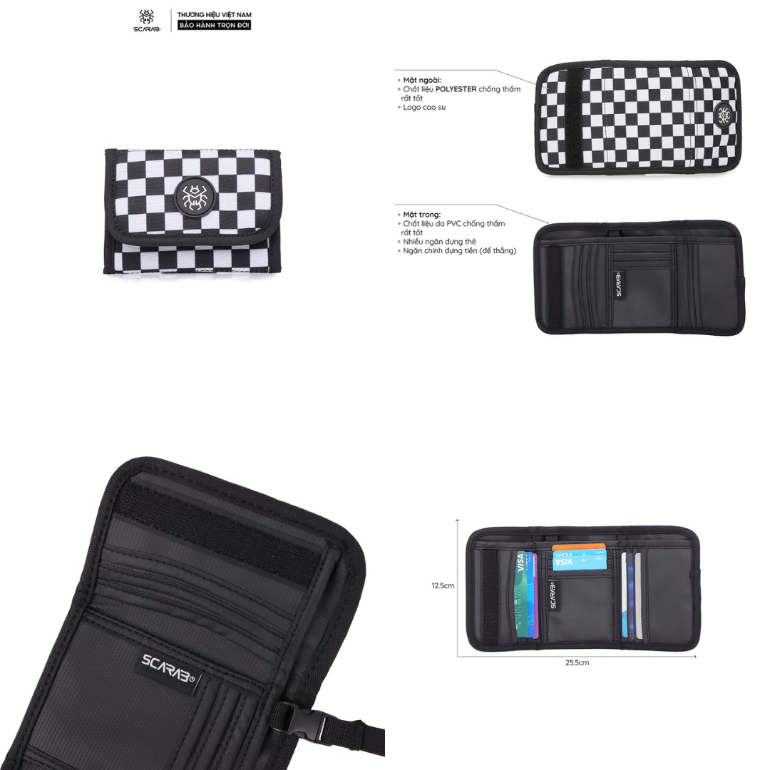Mô tả Ví Gập Cầm Tay Daily Wallet Đựng Tiền Thẻ Nhỏ Gọn Tiện Dụng Chất Liệu PVC Chống Thấm Tốt_Bảo Hành Trọn Đời Scarab - 1