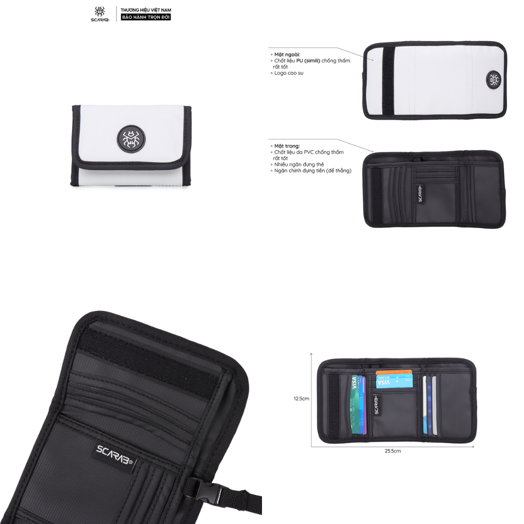 Mô tả Ví Gập Cầm Tay Daily Wallet Đựng Tiền Thẻ Nhỏ Gọn Tiện Dụng Chất Liệu PVC Chống Thấm Tốt_Bảo Hành Trọn Đời Scarab - 8