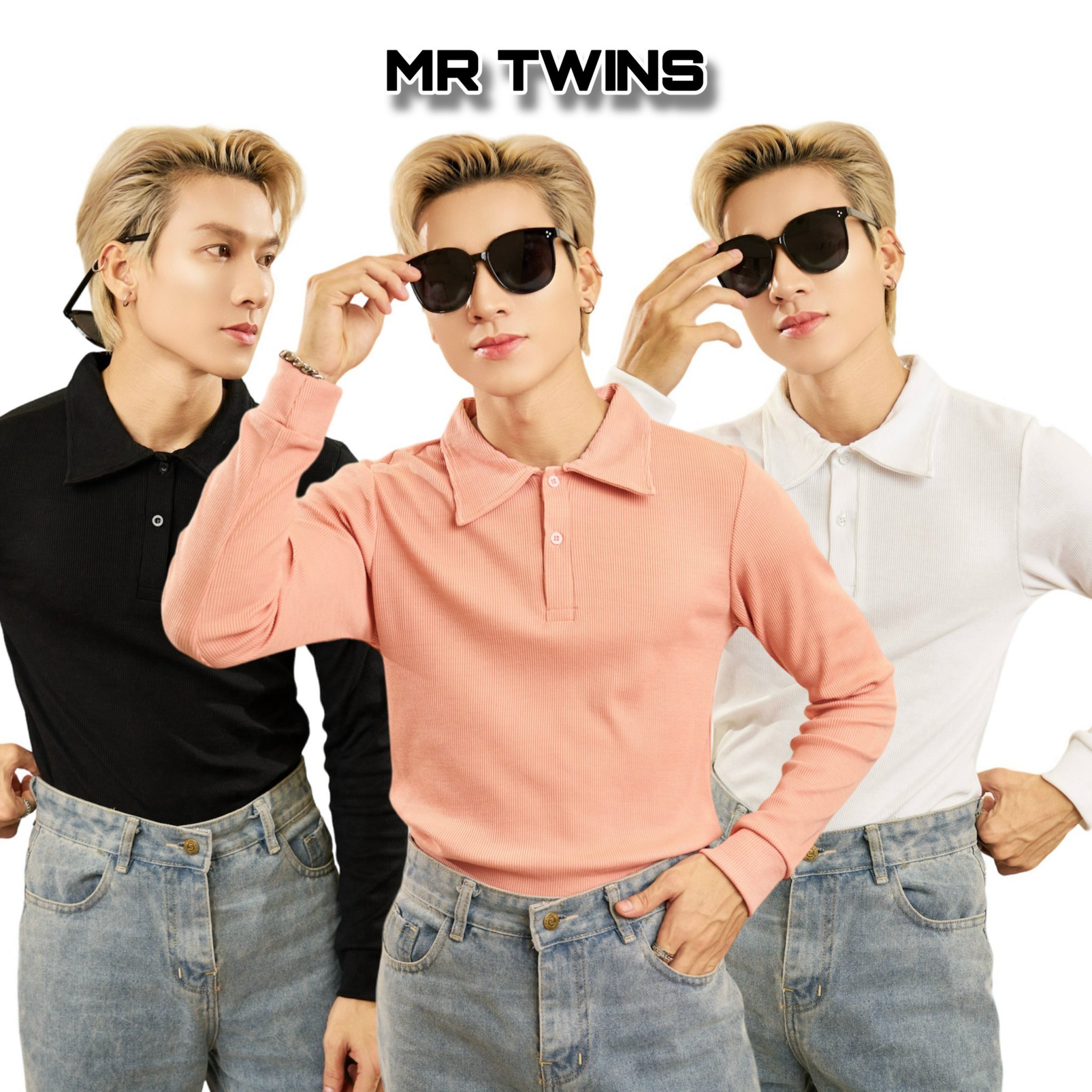 Mô tả Áo Thun Nam Polo Cổ Bẻ Tay Dài Form Body Thun Gân Cao Cấp Thương Hiệu Mr Twins - 1