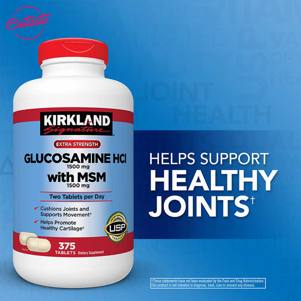 Mô tả Glucosamine hcl with msm Kirkland Signature giảm đau nhức xương khớp hộp 375 viên extaste - 4