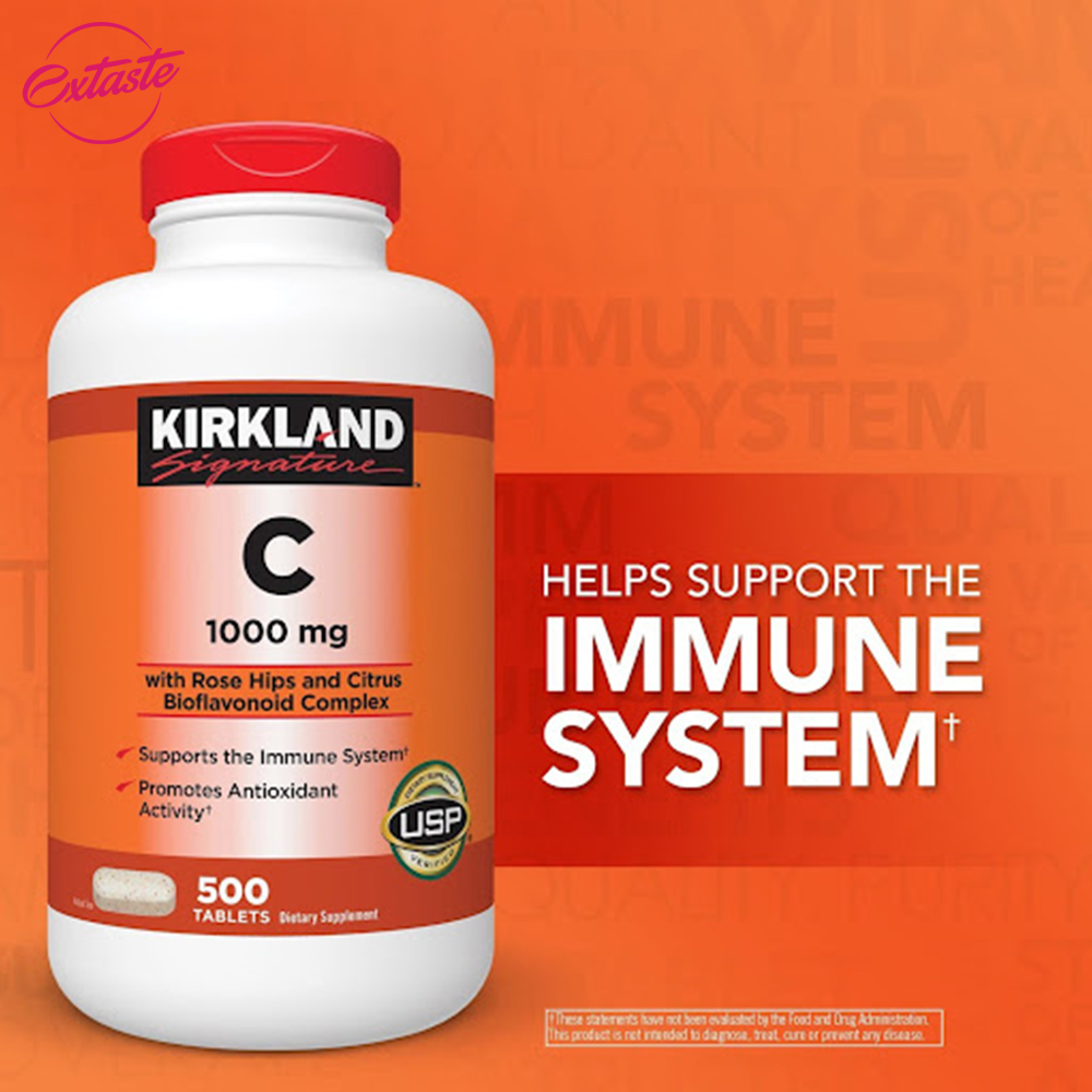 Mô tả Viên vitamin c Kirkland Signature 1000mg sáng da chống lão hóa hộp 500 viên extaste - 1