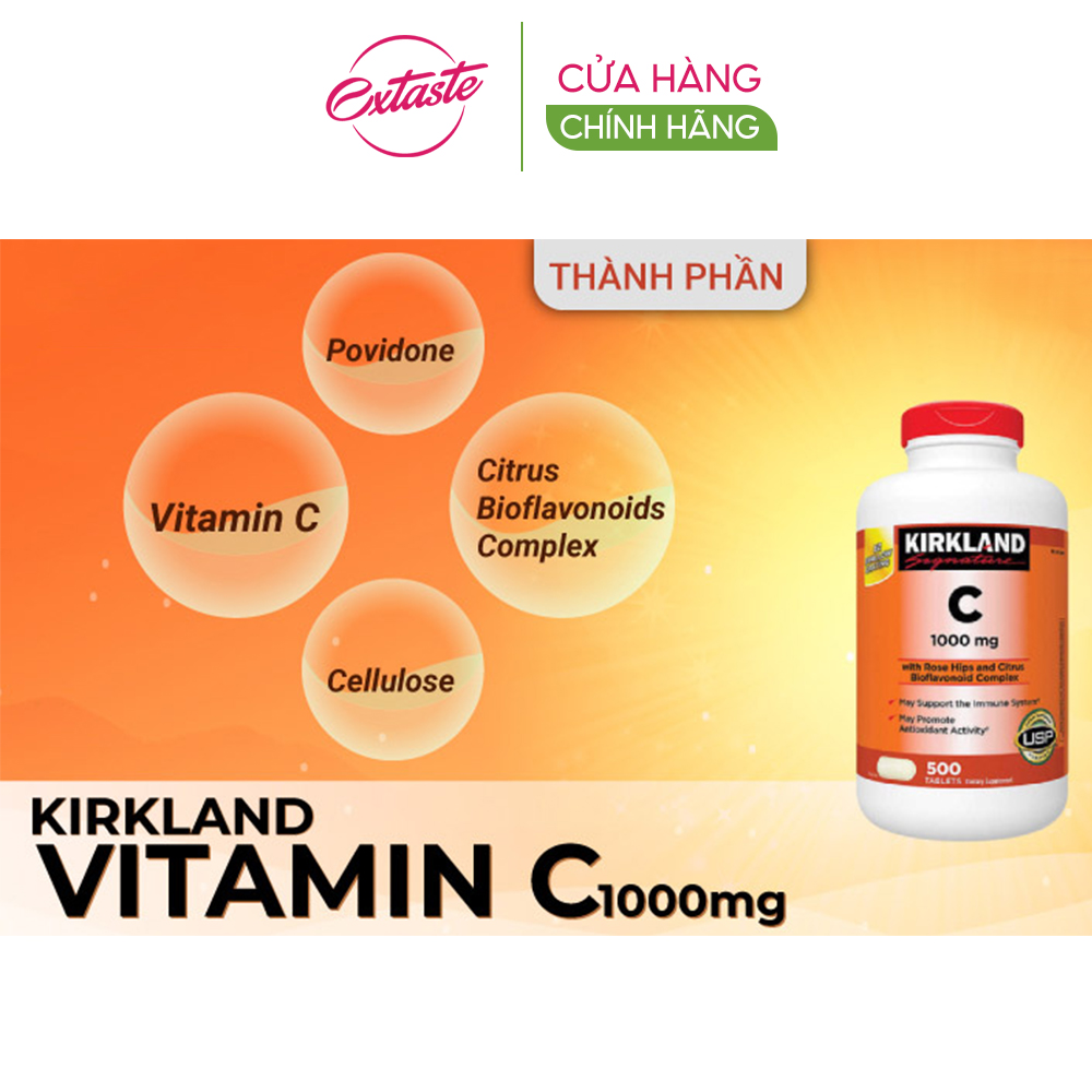 Mô tả Viên vitamin c Kirkland Signature 1000mg sáng da chống lão hóa hộp 500 viên extaste - 2