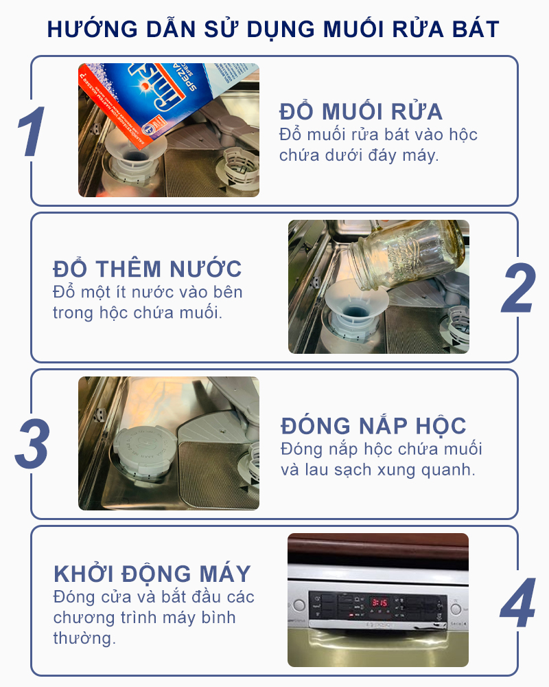 Một Số Lưu Ý Khi Sử Dụng Muối Rửa Bát Finish