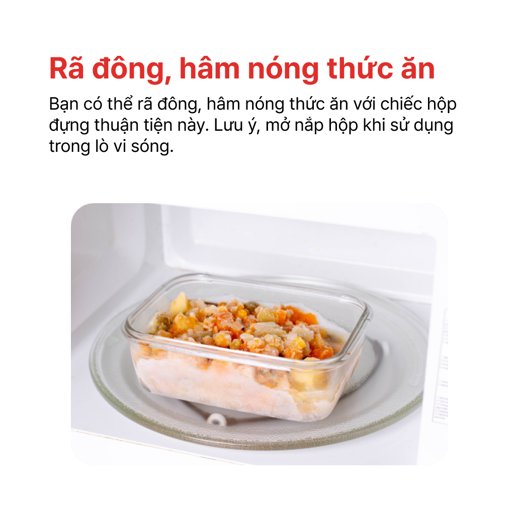 Mô tả Hộp thủy tinh hình tròn 400ml, 620ml, 950ml, HAPPYCOOK - 6