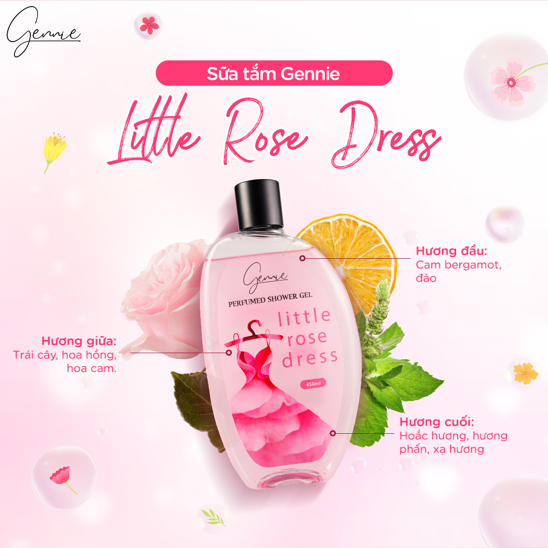 Mô tả Sữa tắm nước hoa Nữ Gennie Little Dress 450ml lưu hương lên đến 4H - 3