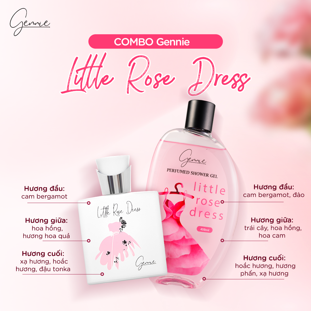 Gennie Little Rose Dress (Hồng) - Điệu đà