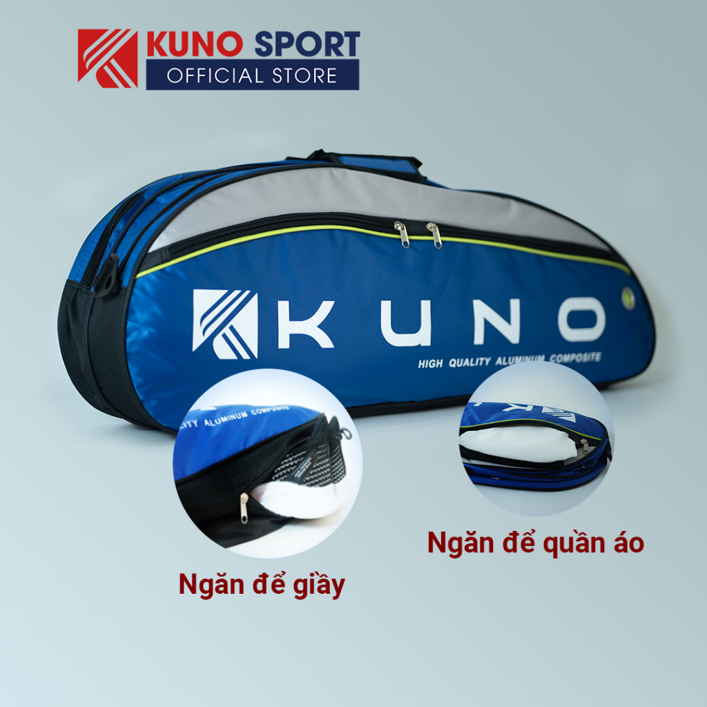 Mô tả Túi Đựng Vợt Cầu Lông Tennis KUNO Loại 3 Ngăn Cao Cấp Chống Nước Siêu Bền - 3