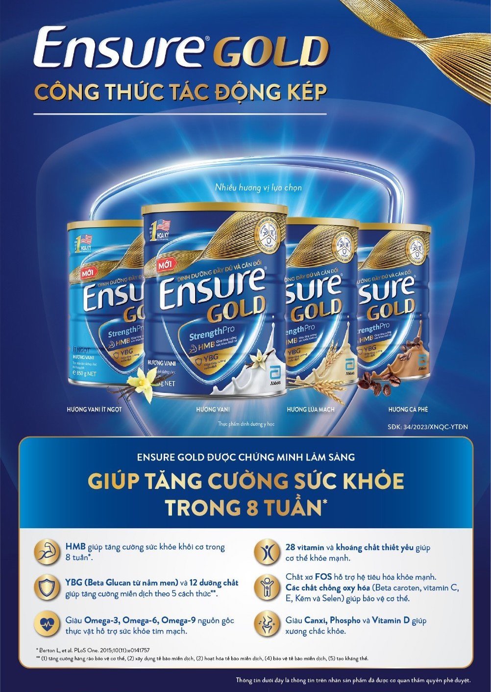 Mô tả Sữa bột Ensure Vani (HMB) 850/800g - 1