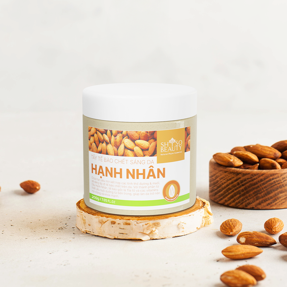 Mô tả Tẩy tế bào chết toàn thân Hạnh Nhân làm sáng mịn da, ngăn ngừa mụn lưng SHSO Beauty 200gam - NPC PHAR - 1