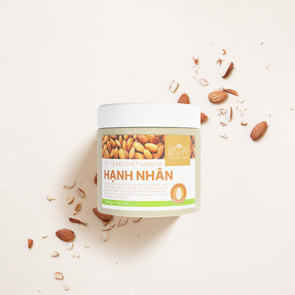 Mô tả Tẩy tế bào chết toàn thân Hạnh Nhân làm sáng mịn da, ngăn ngừa mụn lưng SHSO Beauty 200gam - NPC PHAR - 2