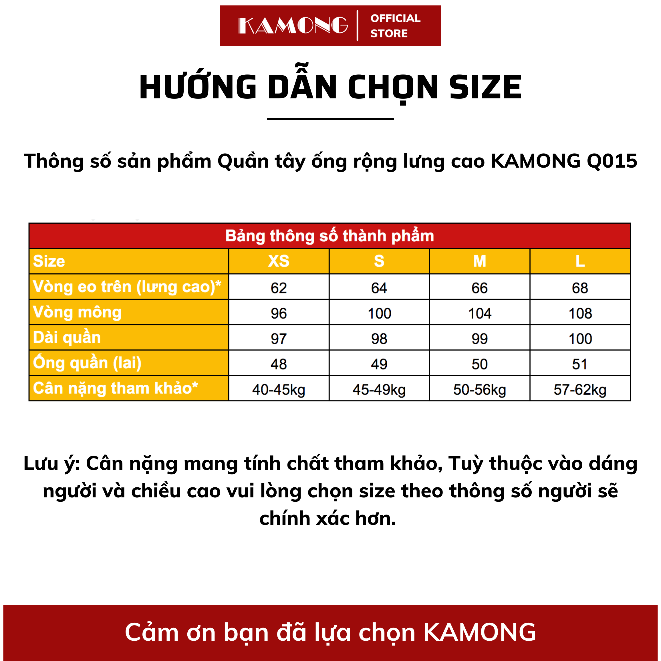 Mô tả Quần ống rộng 1 nút KAMONG dáng quần tây suông culottes công sở Q015 - 1