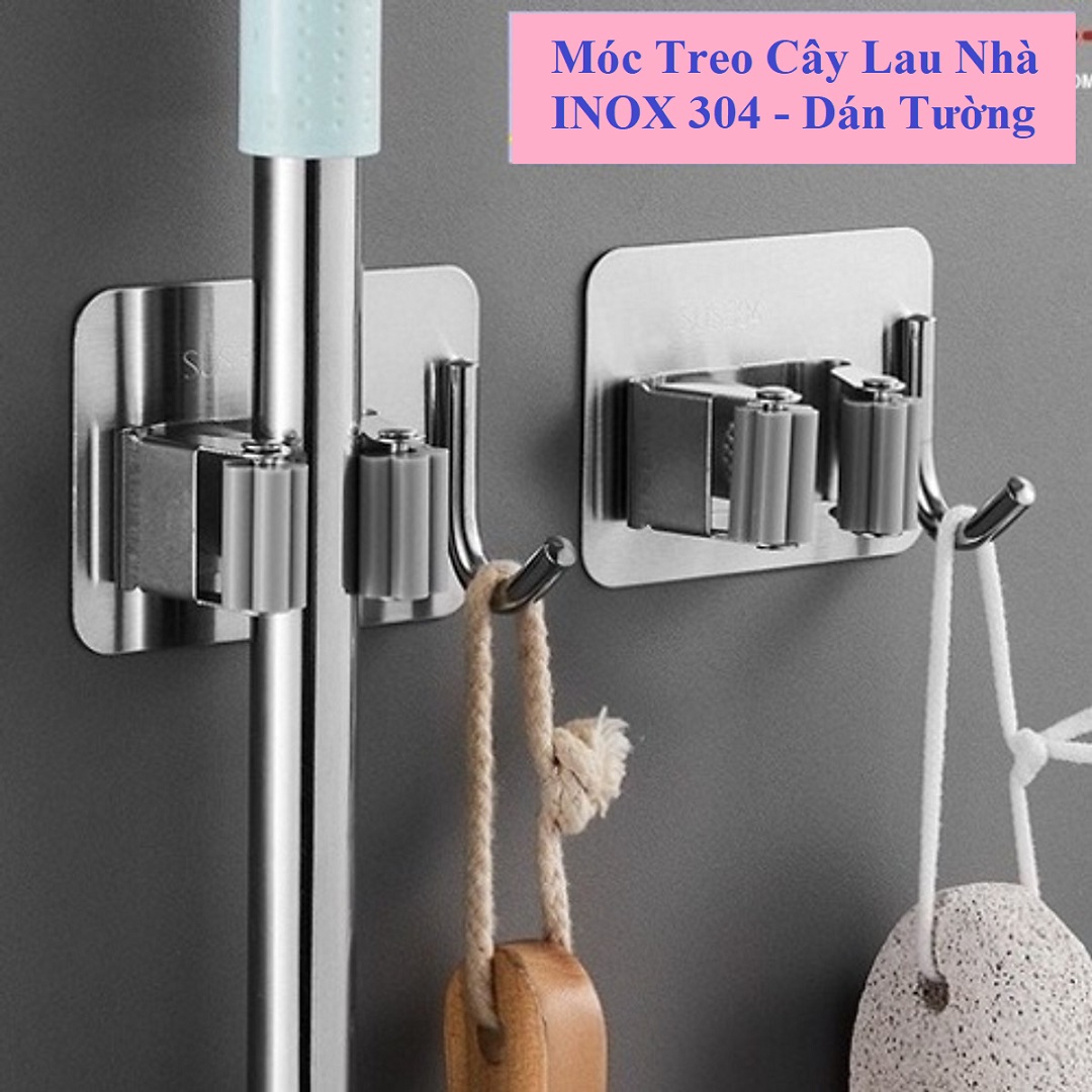 Mô tả Móc Treo Cây Lau Nhà INOX 304 Dán Tường Gạch Men- OENON - 5