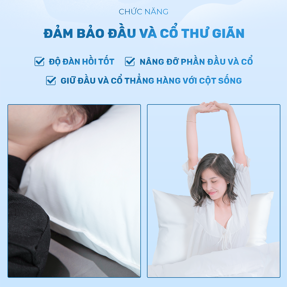 Mô tả Gối khách sạn bông 3D CHU MY, nâng đỡ vai gáy, dành cho khách sạn 2-3 sao - 2