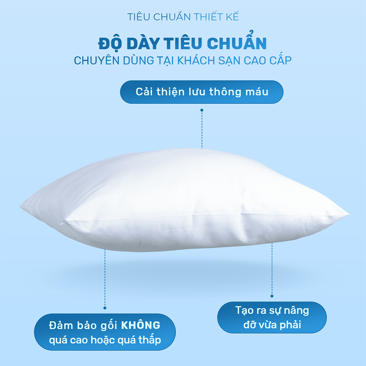 Mô tả Gối khách sạn bông 3D CHU MY, nâng đỡ vai gáy, dành cho khách sạn 2-3 sao - 3