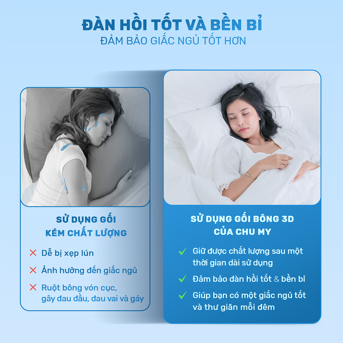 Mô tả Gối khách sạn bông 3D CHU MY, nâng đỡ vai gáy, dành cho khách sạn 2-3 sao - 6