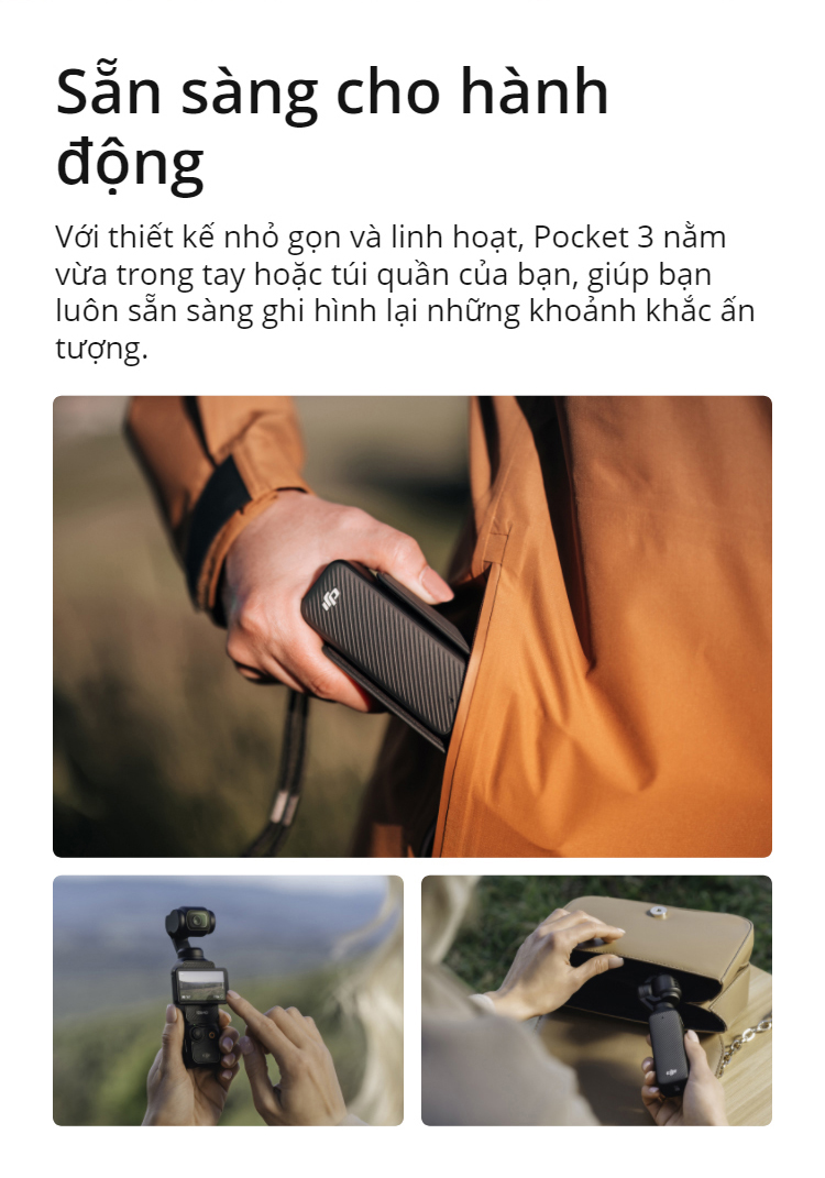 Mô tả Camera DJI Pocket 3 cầm tay bỏ túi nhỏ gọn, quay video vlog sắc nét 4K 120fps (DJI OP 3) - 6
