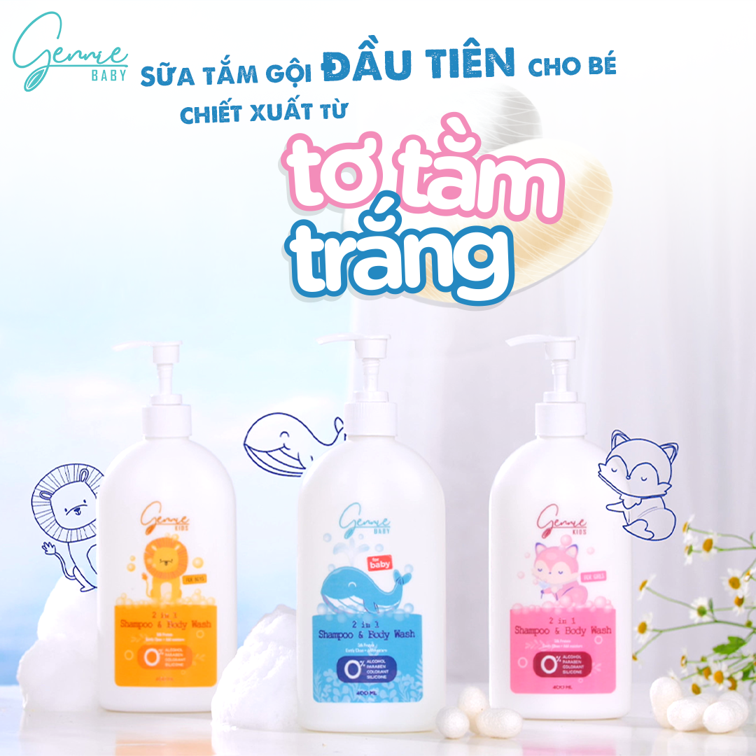 Mô tả Sữa tắm gội 2 trong 1 Gennie Baby 400ml chính hãng - 2