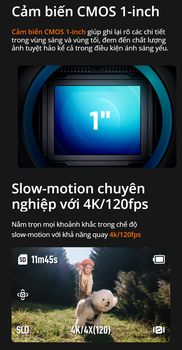 Mô tả Camera DJI Pocket 3 cầm tay bỏ túi nhỏ gọn, quay video vlog sắc nét 4K 120fps (DJI OP 3) - 3