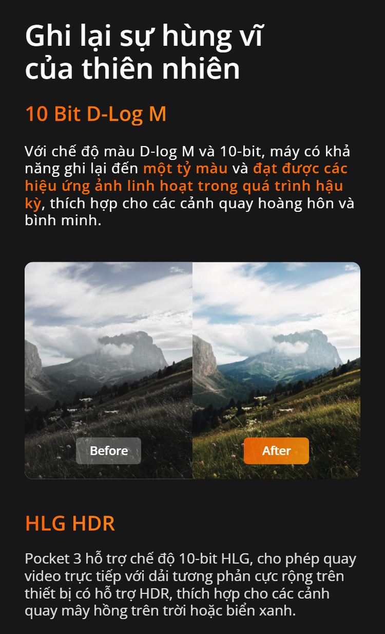 Mô tả Camera DJI Pocket 3 cầm tay bỏ túi nhỏ gọn, quay video vlog sắc nét 4K 120fps (DJI OP 3) - 4