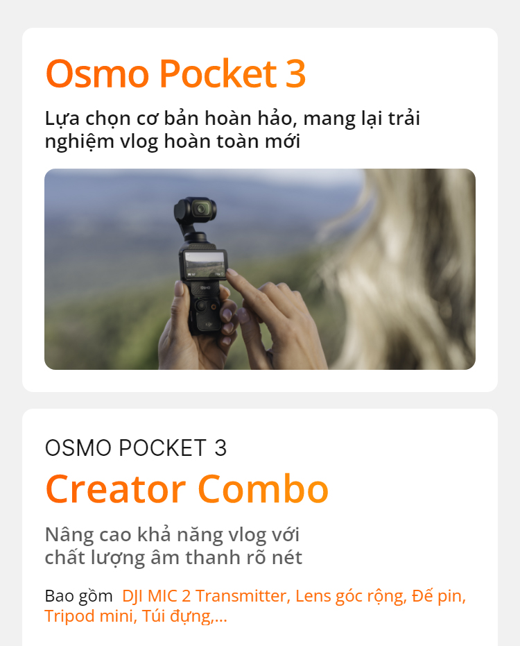 Mô tả Camera DJI Pocket 3 cầm tay bỏ túi nhỏ gọn, quay video vlog sắc nét 4K 120fps (DJI OP 3) - 10