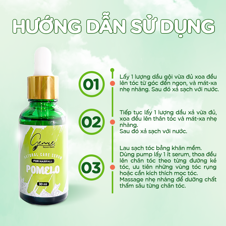 Mô tả Serum Bưởi Gennie Natural Care ngăn rụng & kích thích mọc tóc 30ml [DATE T1/26] - 4