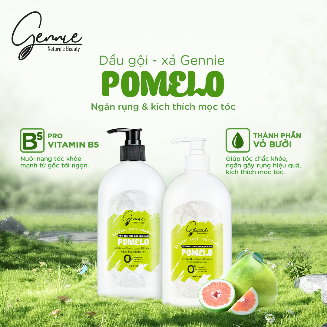 Mô tả Dầu gội - xả Bưởi Gennie Natural Care cho tóc khô, yếu và dễ gãy rụng 400ml - 2