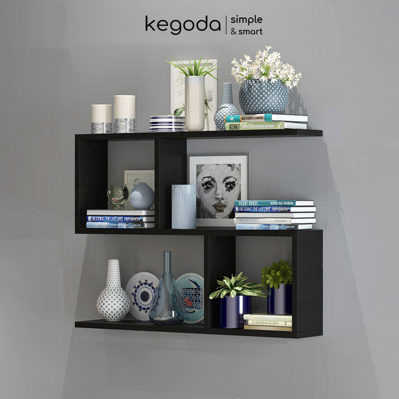 Mô tả Kệ Sách Gỗ Trang Trí Treo Tường 3 Tầng KEGODA Dài 60cm, Không Cần Khoan, Tặng Kèm Phụ Kiện KT60 - 6