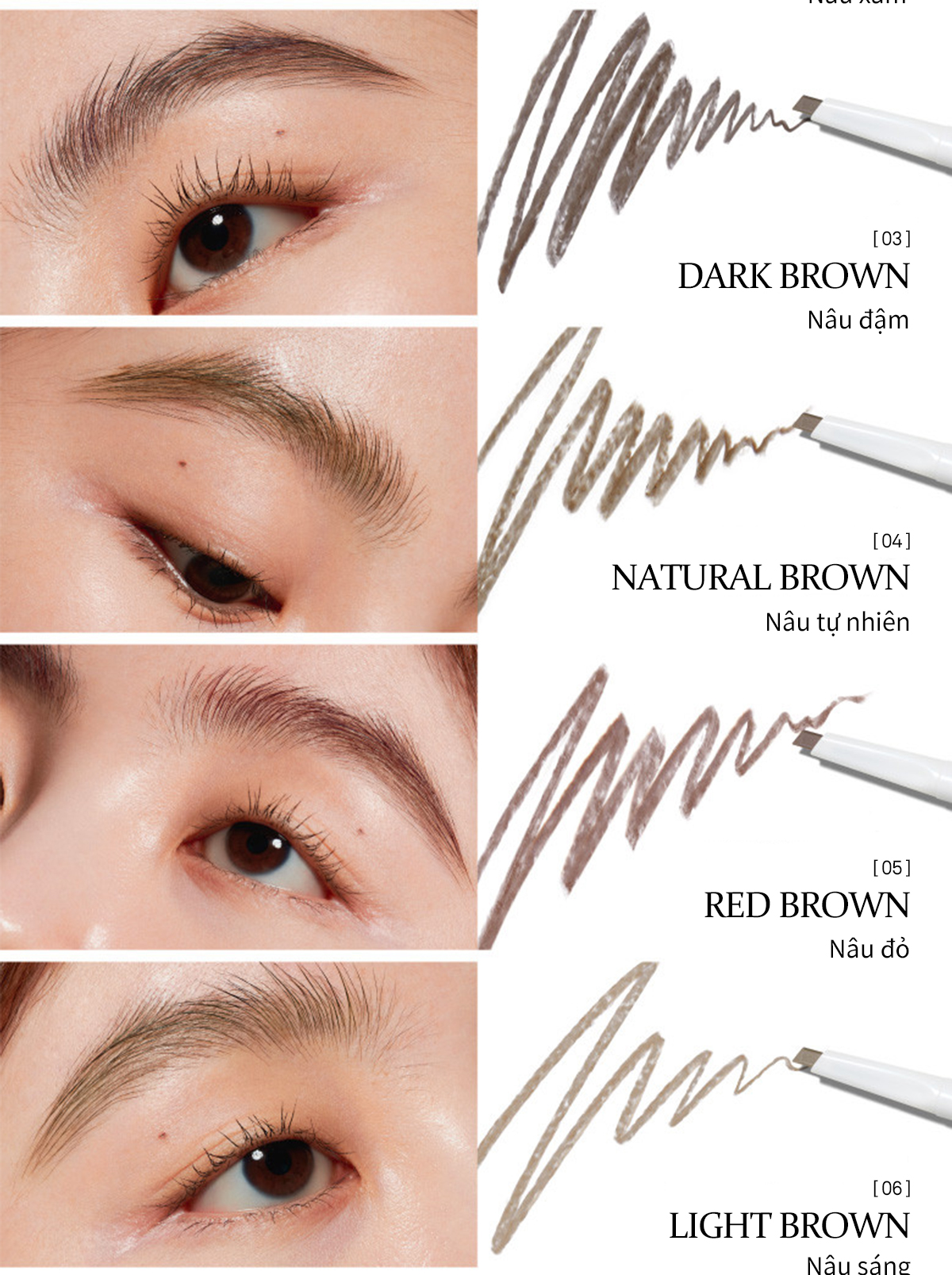 Mô tả Chì kẻ mày hince Signature Brow Pencil( Có kèm theo lõi thay thế) 0.2G - 8