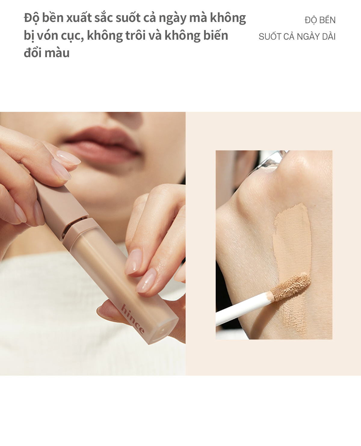 Mô tả Kem che khuyết điểm hince Second Skin Cover Concealer 6.5G - 3