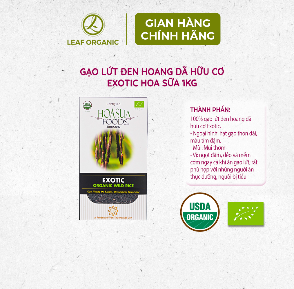Mô tả Gạo lứt hữu cơ Hoa Sữa 1kg vị ngọt đậm, thơm dẻo - 1