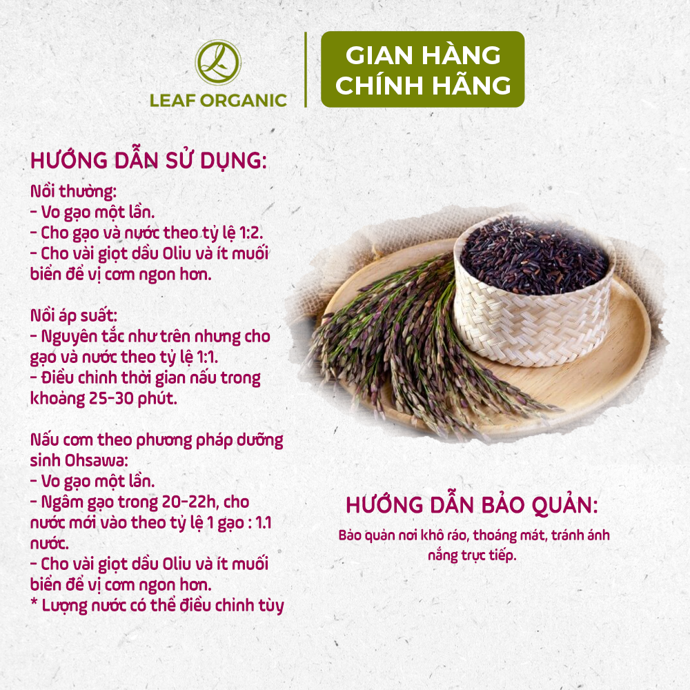 Mô tả Gạo lứt hữu cơ Hoa Sữa 1kg vị ngọt đậm, thơm dẻo - 5