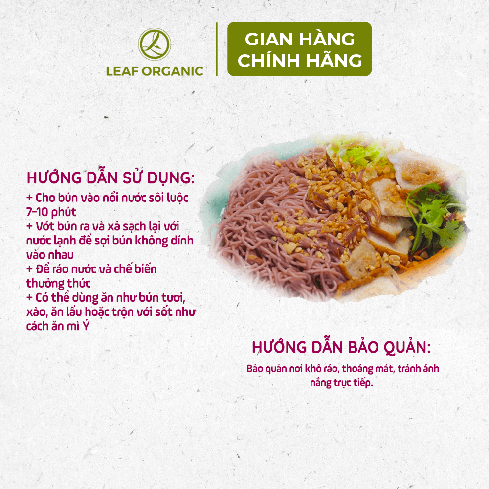 Mô tả Bún gạo hữu cơ Hoa Sữa Foods 250g/hộp Sợi mềm dai, không bị nhũn - 1