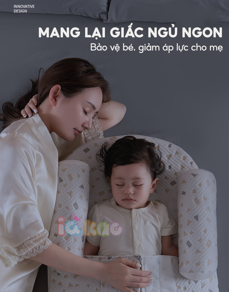 Mô tả Đệm Gối Chống Trào Ngược Sơ Sinh IQKAO Tặng Chăn Ủ Choàng, Kèm Gối Chặn Giúp Bé Ngủ Ngon, Hỗ Trợ Tiêu Hóa Chống Nôn BI01 - 8