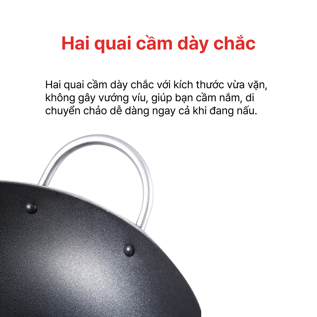 Mô tả Chảo chống dính sâu lòng 2 quai, chịu nhiệt tốt 32, 34, 36cm HAPPYCOOK - 2