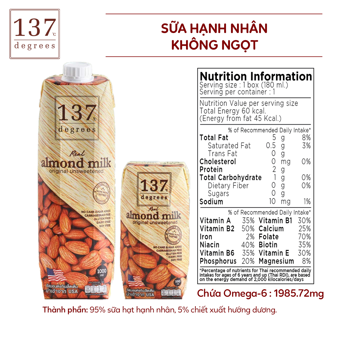 Mô tả Sữa Hạt 137 Degrees 1L Thái Lan Healthy Dinh Dưỡng Thơm Ngon Chính Hãng Thái Lan - 5