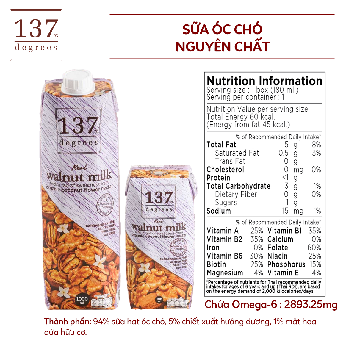 Mô tả Sữa Hạt 137 Degrees 1L Thái Lan Healthy Dinh Dưỡng Thơm Ngon Chính Hãng Thái Lan - 7