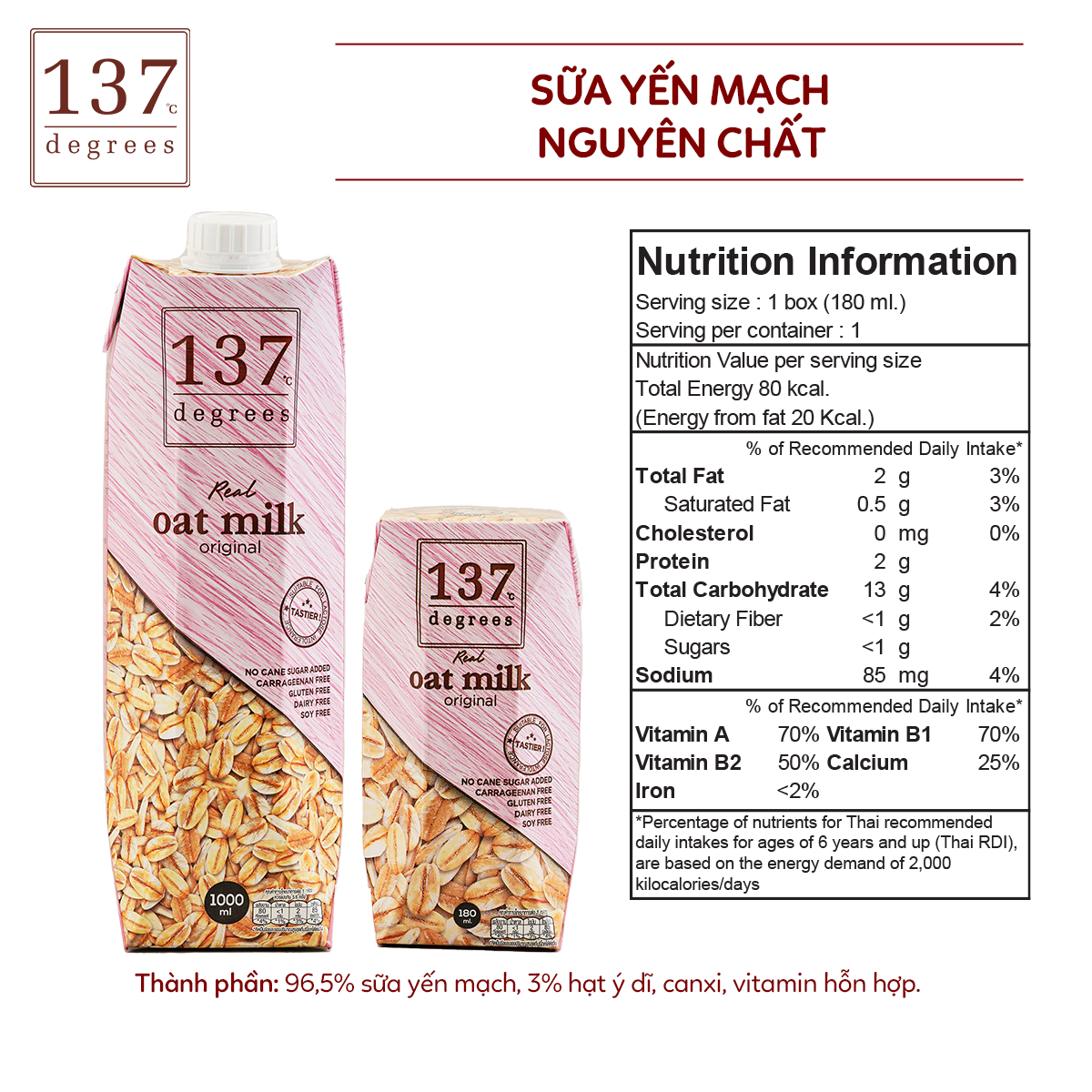 Mô tả Sữa Hạt 137 Degrees 1L Thái Lan Healthy Dinh Dưỡng Thơm Ngon Chính Hãng Thái Lan - 8