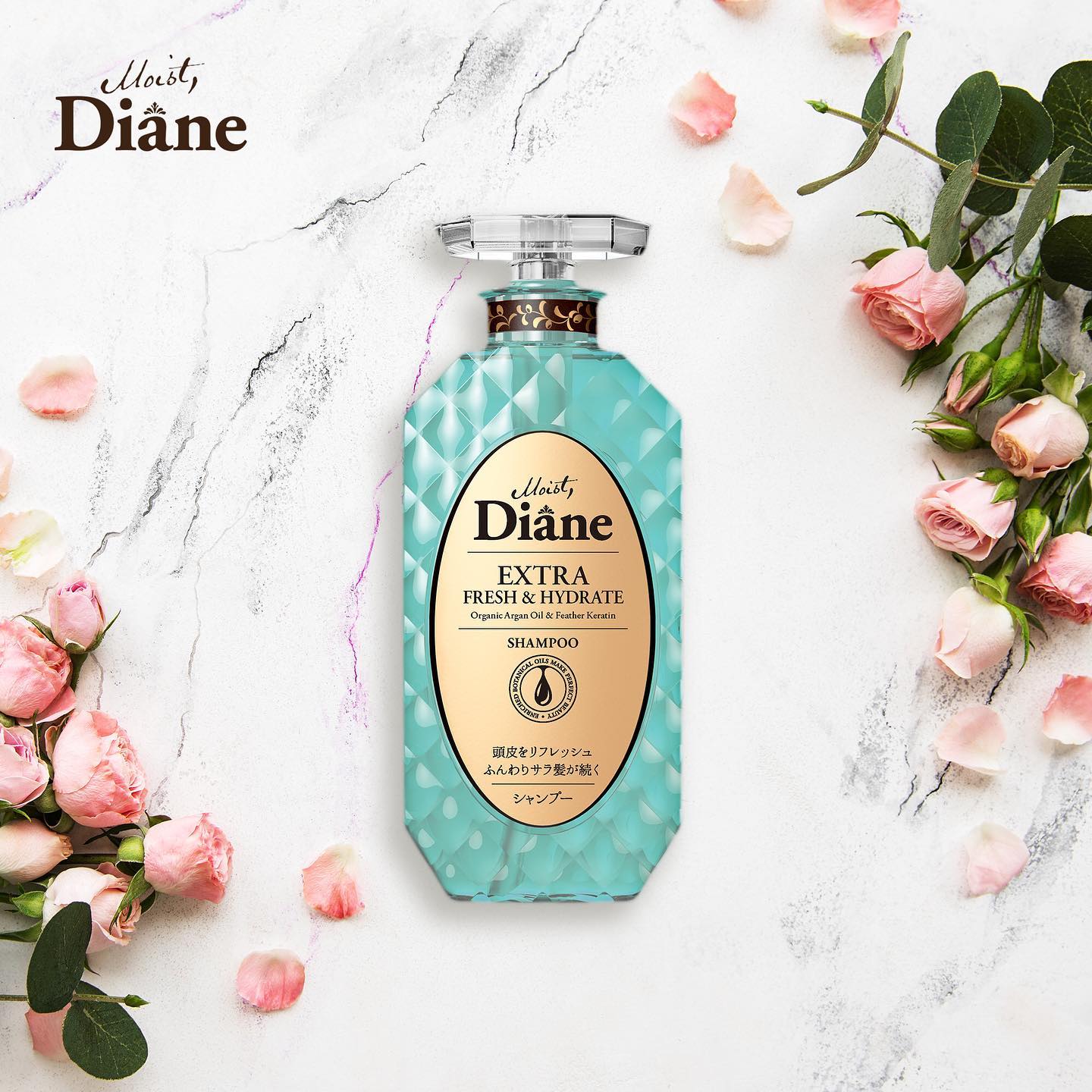 Mô tả Dầu gội đầu sạch dầu ngăn ngừa gàu thông thoáng mát lạnh Moist Diane Extra Fresh & Hydrate 450ml - 2