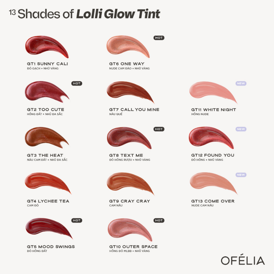 Mô tả Son Tint Bóng OFÉLIA Lolli Glow Tint Căng Mọng, Lên Màu Chuẩn Daily Beauty - 5