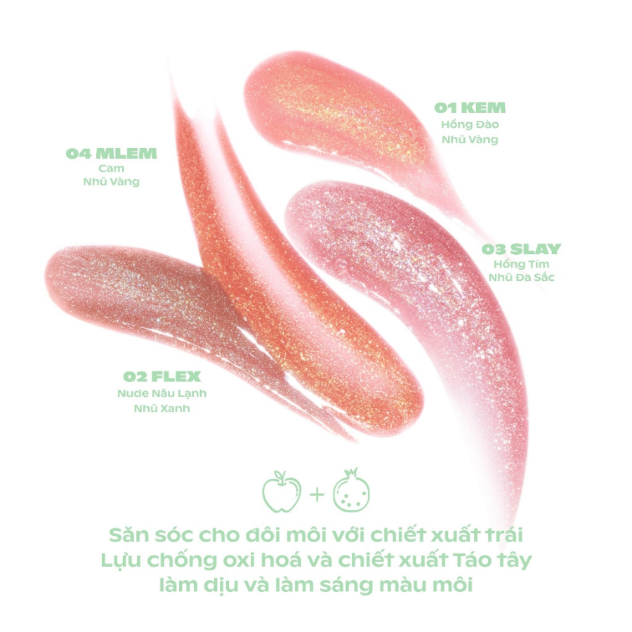Mô tả Son Nhũ Bóng OFÉLIA SUGARPLUM MintyIce Sparkling Gloss Căng Mọng, Lấp Lánh Daily Beauty - 5