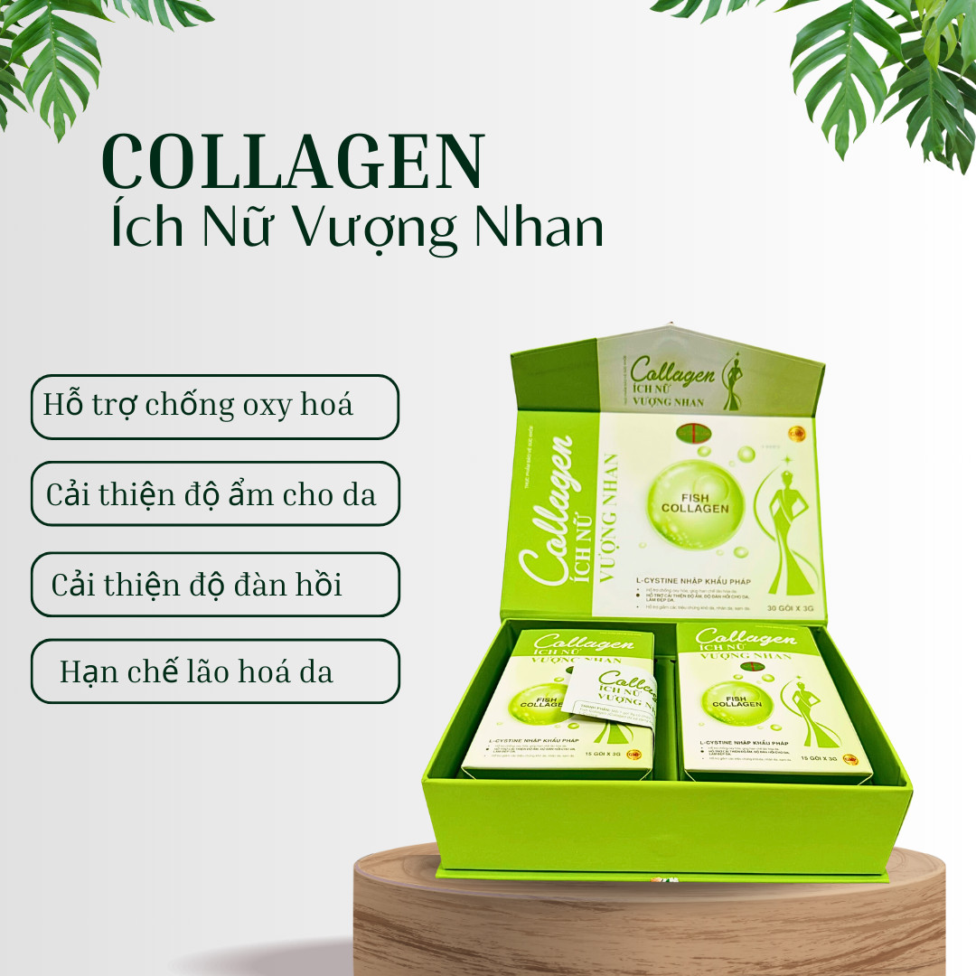 Mô tả Collagen ích Nữ Vượng Nhan Dạ Thảo Liên 1 Hộp 30 Gói | Collagen Ich Nu Vuong Nhan Da Thao Lien 1 Box of 30 Packets - 1