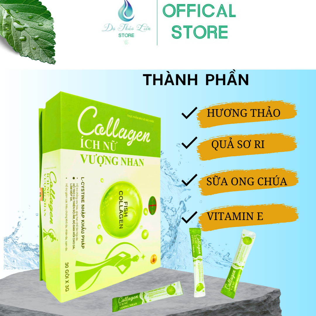 Mô tả Collagen ích Nữ Vượng Nhan Dạ Thảo Liên 1 Hộp 30 Gói | Collagen Ich Nu Vuong Nhan Da Thao Lien 1 Box of 30 Packets - 2