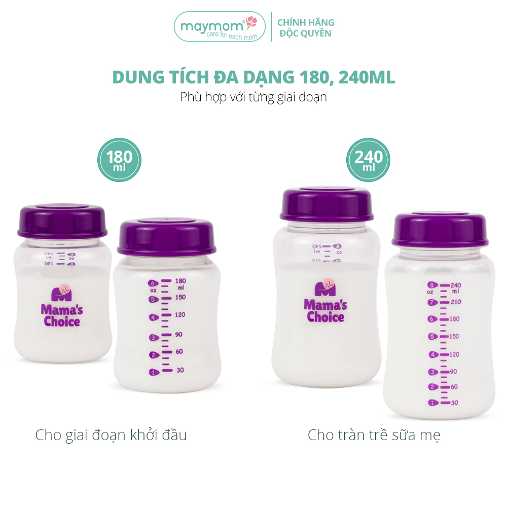 Mô tả Bình Trữ Sữa Cổ Rộng Mama's Choice, Tương Thích Máy Hút Sữa Spectra, Avent, Fatz, Rozabi, Cimilre Dung Tích 180ml-240ml - 4