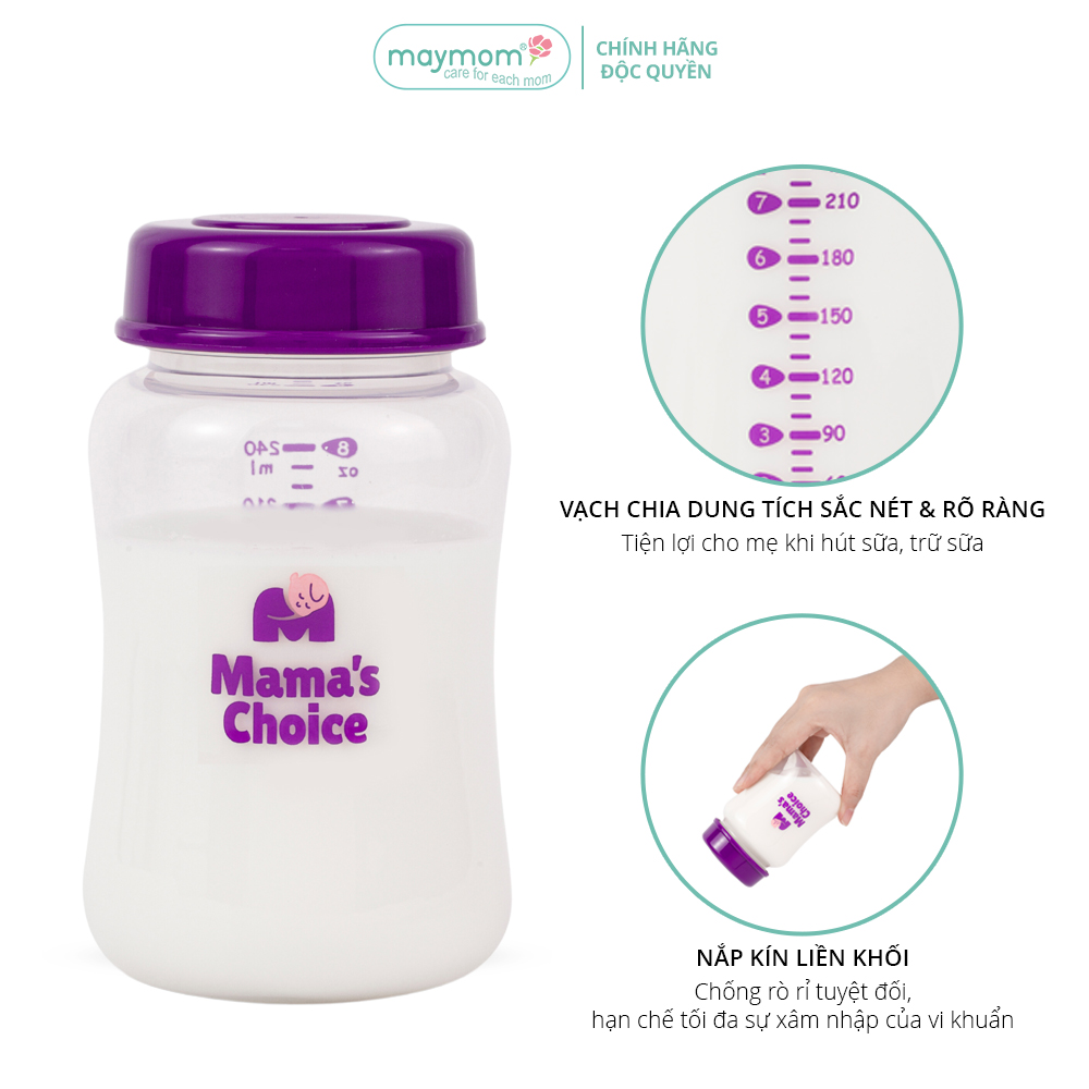 Mô tả Bình Trữ Sữa Cổ Rộng Mama's Choice, Tương Thích Máy Hút Sữa Spectra, Avent, Fatz, Rozabi, Cimilre Dung Tích 180ml-240ml - 5