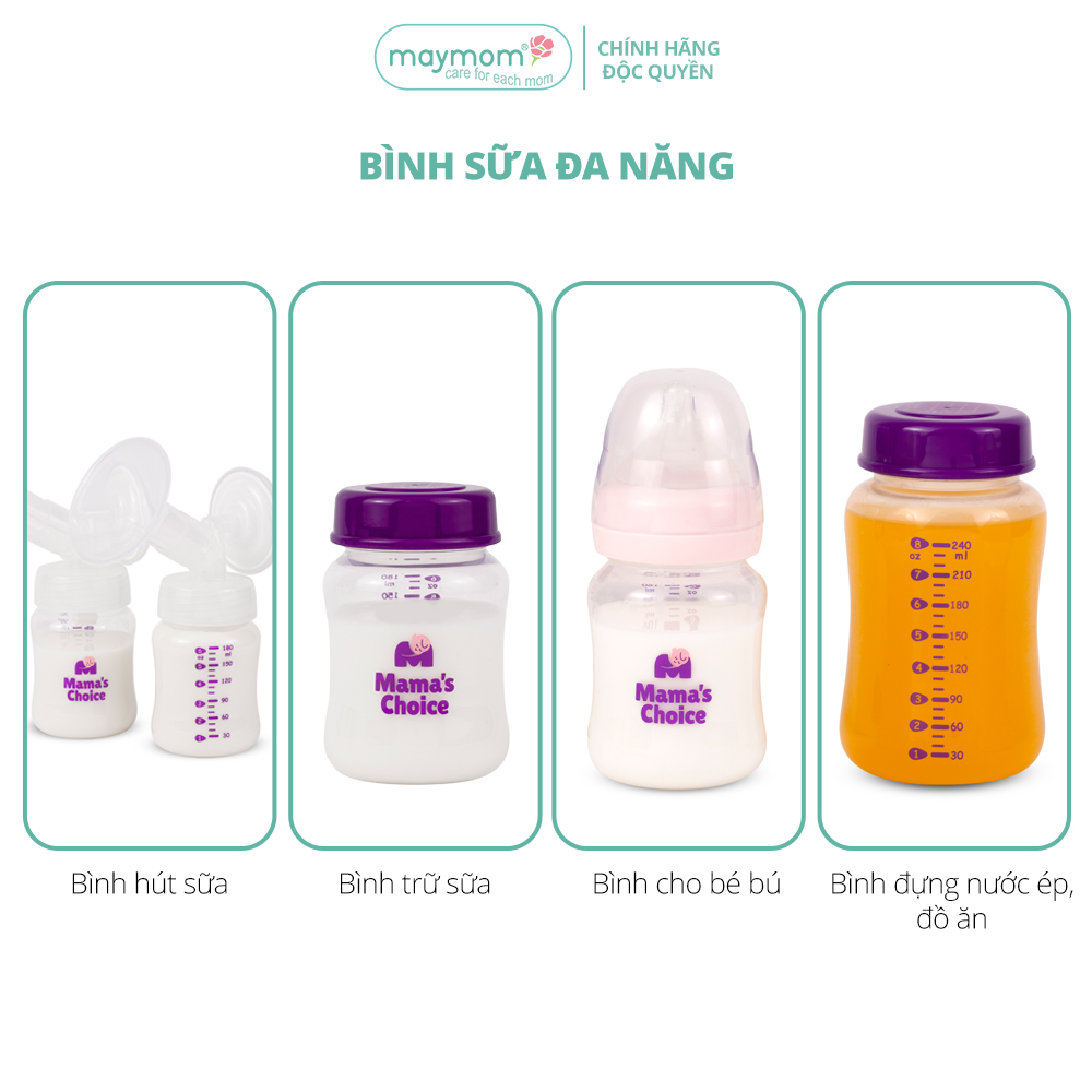 Mô tả Bình Trữ Sữa Cổ Rộng Mama's Choice, Tương Thích Máy Hút Sữa Spectra, Avent, Fatz, Rozabi, Cimilre Dung Tích 180ml-240ml - 7