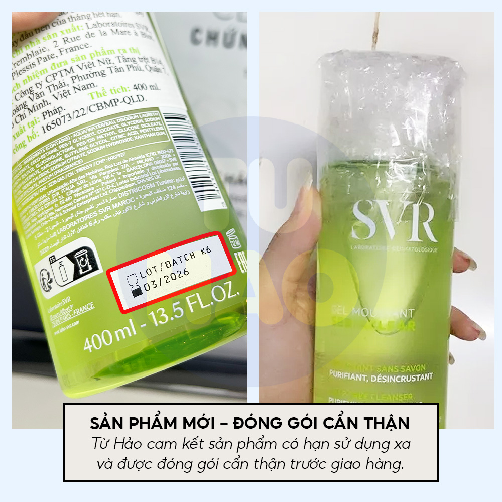 Mô tả Combo da mụn Gel rửa mặt SVR Sebiaclear 400ml + Gel giảm mụn Actidem Derma 18gr/Gel rửa mặt SVR Sebiaclear 55/200/400 ml - 5