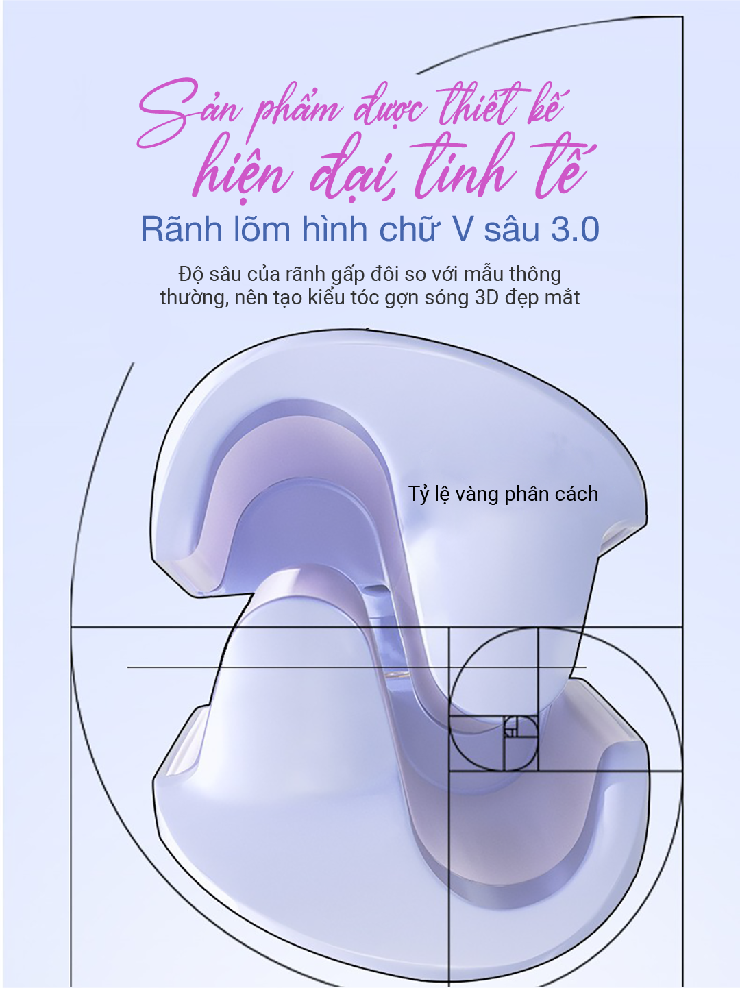 Mô tả Máy Uốn Tóc Ion Âm Kiểu Pháp Life360 LF-MUP23, Máy Uốn Tóc Hippie, Uốn Xoăn Gợn Sóng 32mm, BH 1 Năm - 7